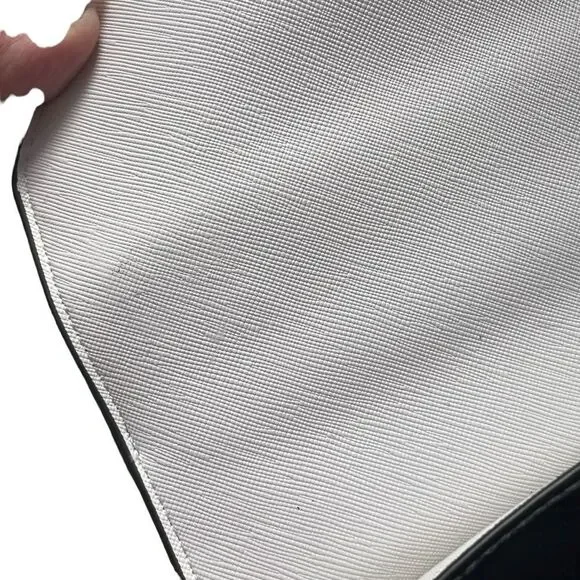 Dune London White Saffiano Leather Leopard Print Calf Hair Fur Trimmed Hand Bag - Picture 12 of 15